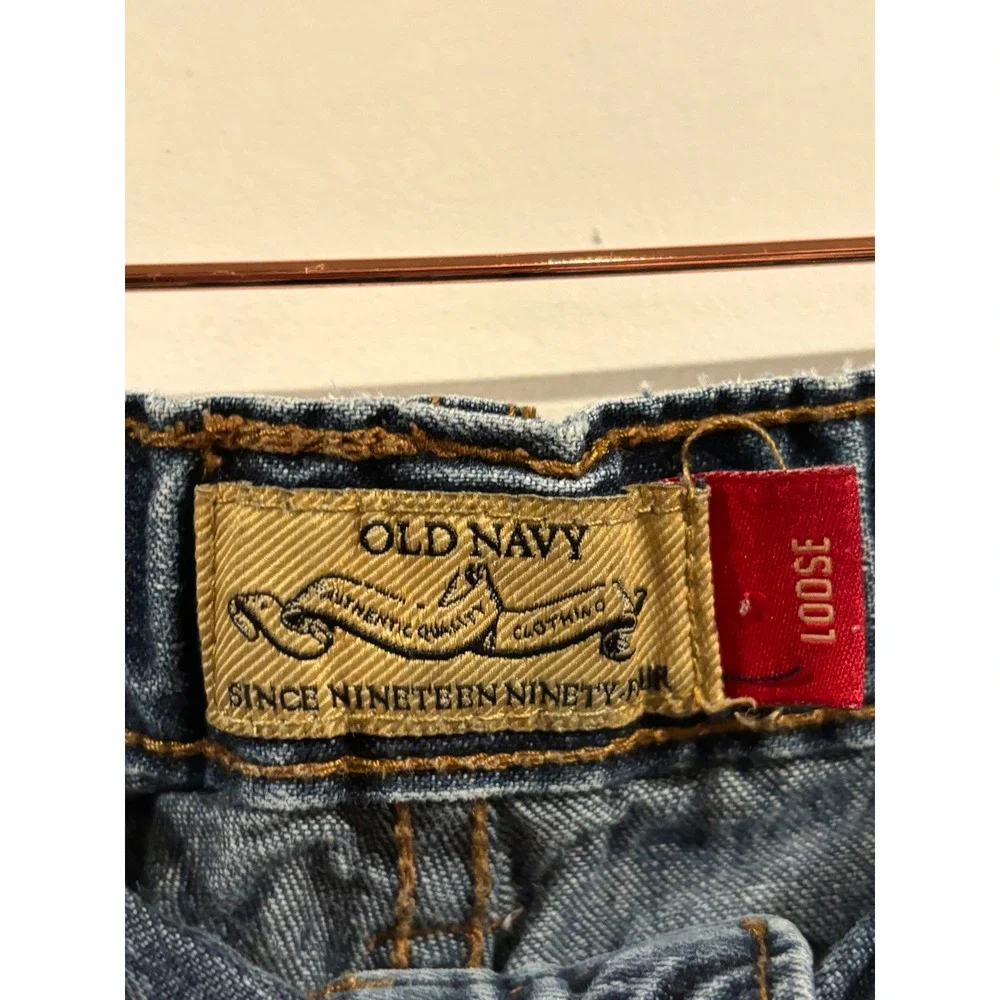 Old Navy Kids Loose Fit Jeans Blue Medium Wash Denim Size 14 Regular Cotton